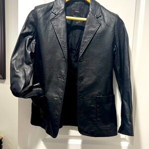 Genuine Leather Black Blazer